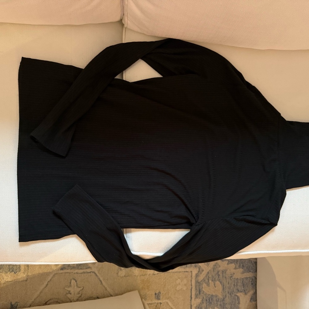 Madewell Black Long Sleeve Turtleneck Top size L